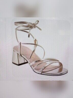 Unisa Strappy Metallic Block Heel Sandals - Gold - Size 9